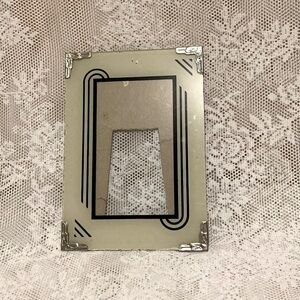 Art Deco Reverse Painted Glass Picture Frame Silver tone Art Deco design corners